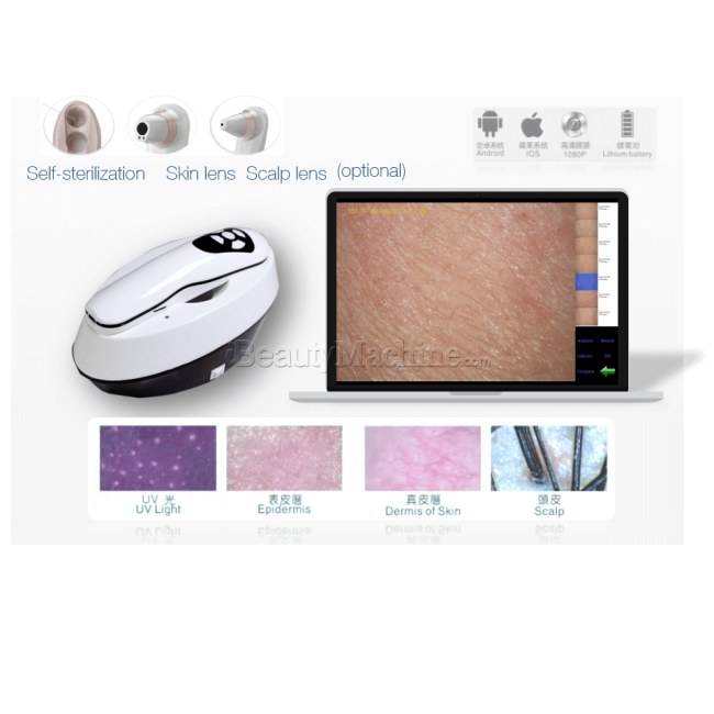 3-spectrum 무선 휴대 AI 피부 분석기
